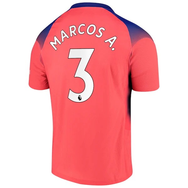 Camiseta Chelsea NO.3 Marcos A. Replica Tercera Ropa 2020/21 Naranja